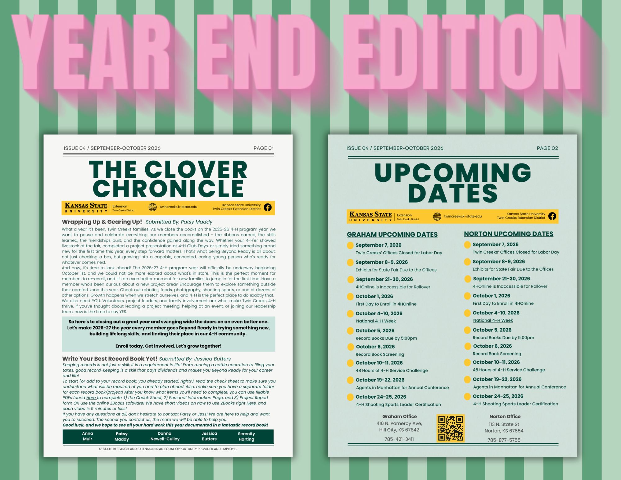 The Clover Chronicle Newsletter 4-H Newsletter
